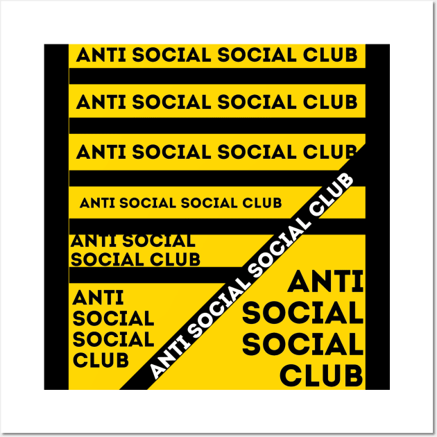 anti social social club yellow Wall Art by Dexter